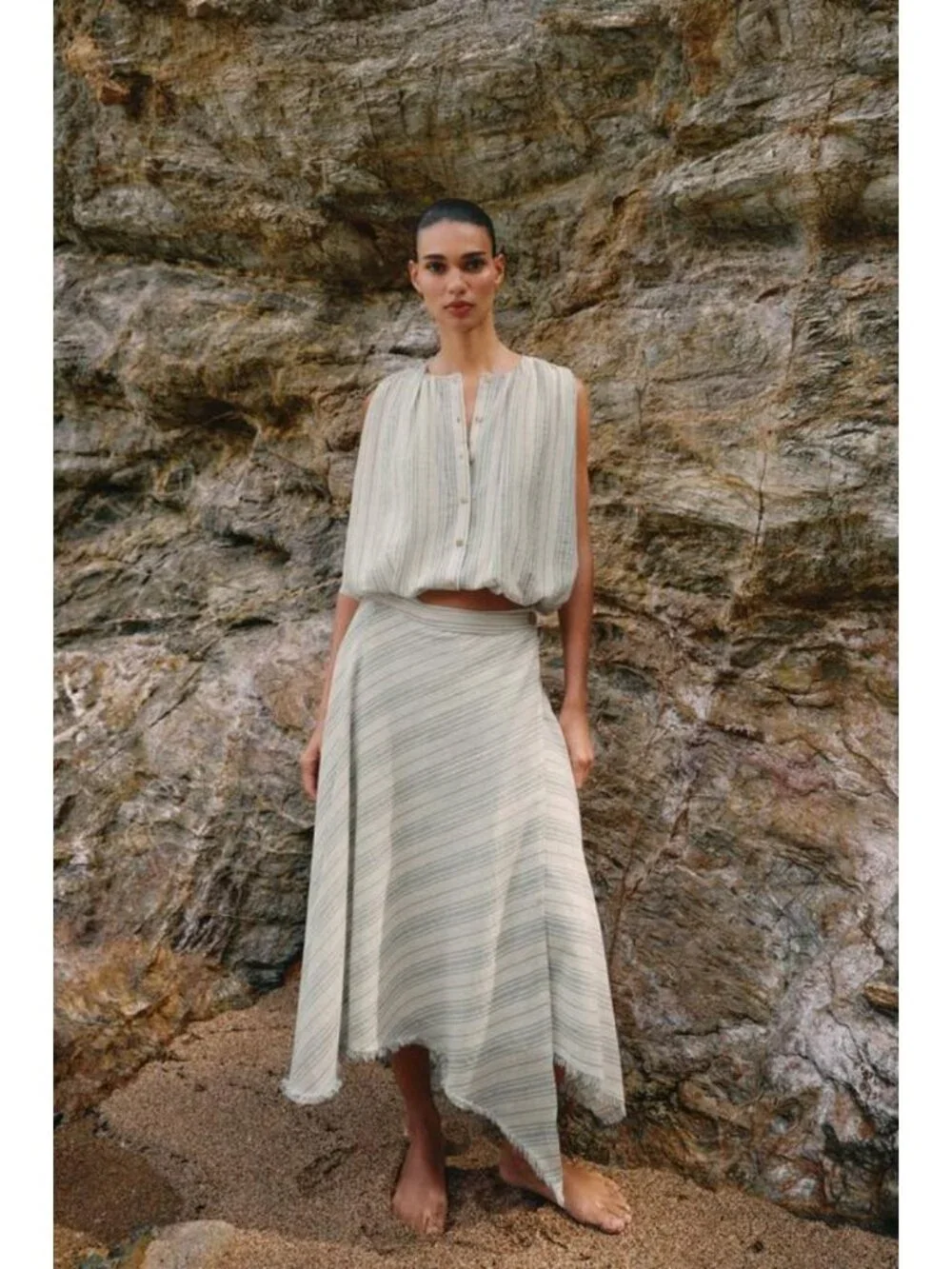 ZARA ASYMMETRIC MIDI SKIRT